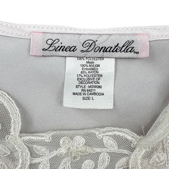 Linea‎ Donatella White Embroidered Lace Spaghetti Straps Lingerie Camisole Large - Picture 4 of 6